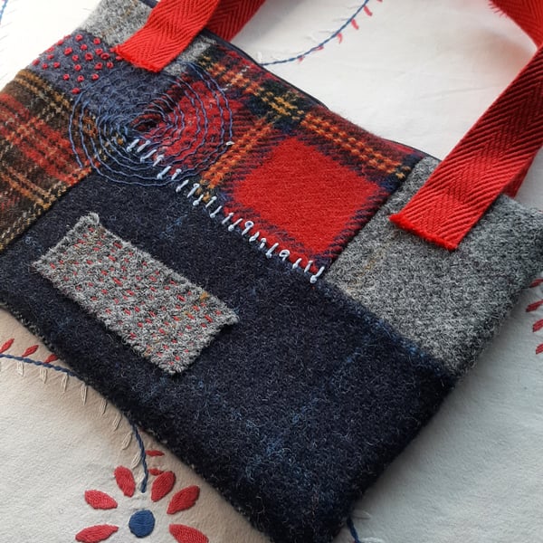 Handbag, Harris Tweed, Tartan, Wool Handmade, Unique