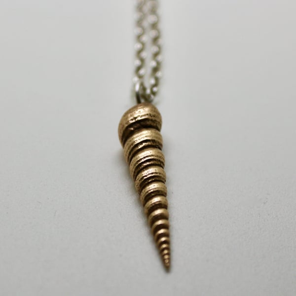 Bronze Long Shell Pendant Necklace for your 8th wedding anniversary