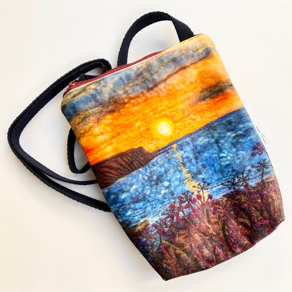 Sunset velvet cross body evening special occasion bag. 