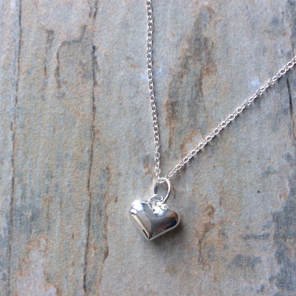 Sterling Silver Puffed Heart Pendant