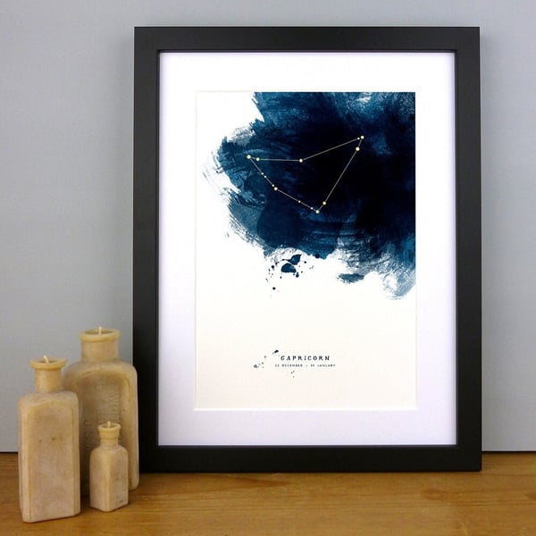 Capricorn Constellation Personalised Zodiac Star Sign Birthday Print 