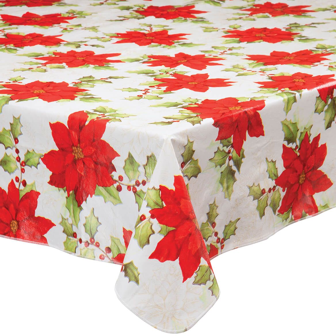 Poinsettia Vinyl Table Cover + '-' + 368335