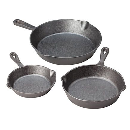 3-Pc. Gibson Home Brickstone Cast Iron Pan Set-378086