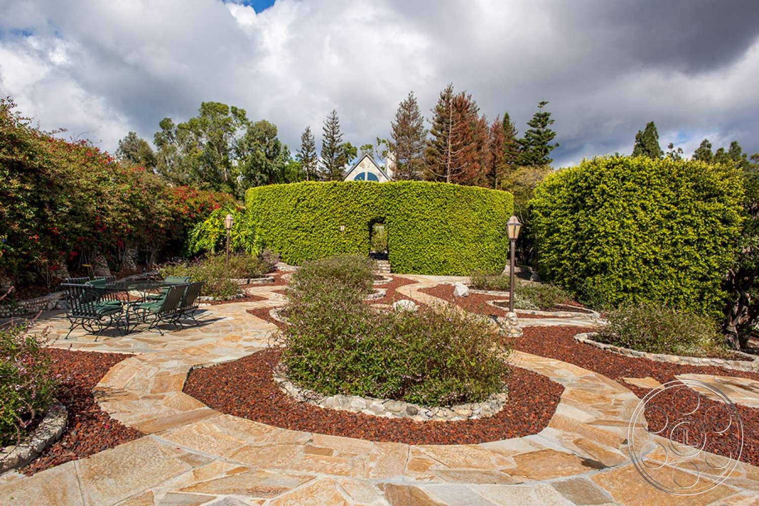 Mansion 83 - furniture, outdoors, flagstone, bench