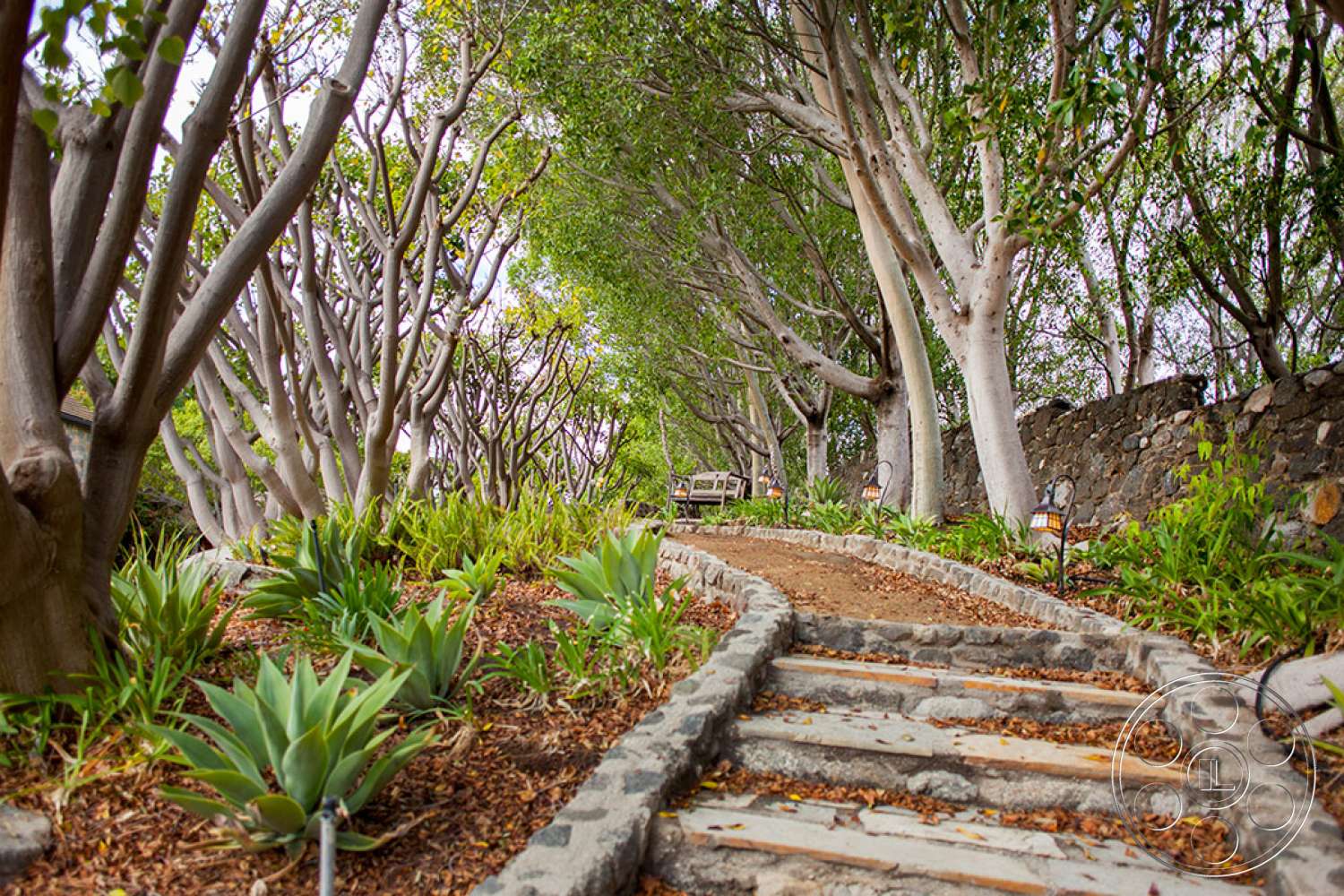 Mansion 83 - furniture, outdoors, flagstone, bench, path, walkway