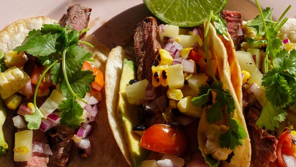 Malissa Fedele&#x27;s steak tacos with kiwi fruit salsa