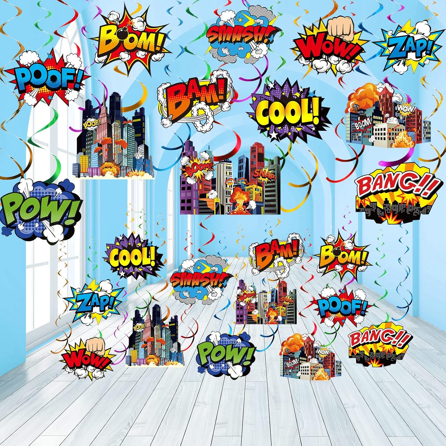 54 Pieces Hero Themed Party Decorations, Fun Hero India | Ubuy