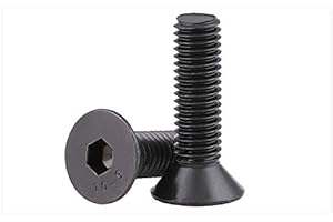 M6 x 25mm CSK Head Allen Cap Screws, Bright Finish, high tensile, Machine Thread, (Pack of 10 Pcs)