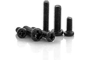 Rpi shop - M3 X 15mm Phillip Drive Pan Head Screws, Hybrid(Phillips + Slotted) Drive, Fully Thread, Black Oxide Finish, Machi