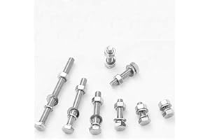 M8 x 35mm Hex Head Screws, Hex Head bolt With Nut & Washer, Zinc-Coated (Pack of 10)