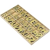 R H lifestyle Glitter Wooden Letters Alphabets Set (of 4 Each) - Wooden Alphabet Letters Kids Learning for Art & Craft with S