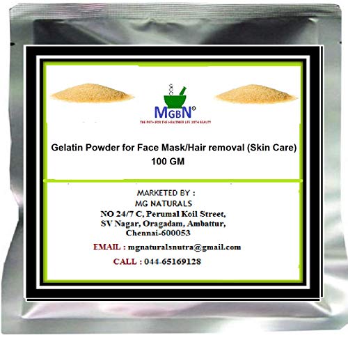 MGBN THE PATH FOR THE HEALTHIER LIFE WITH BEAUTY Gelatin Powder for Face Mask/Hair removal (Skin Care) 100 GM