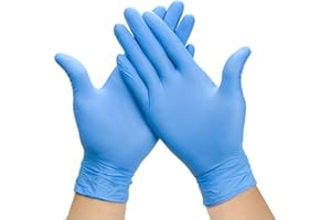 CUREPACK Pure Nitrile Gloves (Pack of 100) Powder Free Gloves, Disposable, Non Tearable (Blue) (Medium)