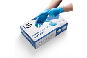 Kashi Surgicals Powder Free Nitrile Hand Gloves, Food Grade, Made in Malaysia (Medium, Blue, Box of 80), Pack of 1