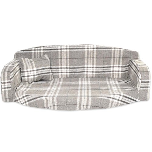 Gleneagles Designer Dog Bed Sofa, Very Stylish Pet Bed, 3 sizes, 4 colours In Tartan Design (Large 96 x 64 x 34 cm, Nutmeg Check)