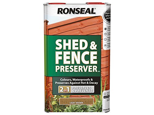 Ronseal RSLSFLB5L 5 Litre Shed and Fence Preserver - Light Brown