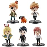 Kawaii Kart | Chainsaw Man Chibi Figures - Set of 6 - Set A | Cute and Quirky Anime Toy Gift Statue Merchandise for Kids and 