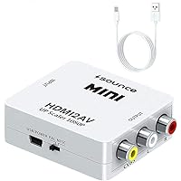 Sounce HDMI to RCA,HDMI to AV, 1080P HDMI to 3RCA CVBS AV Composite Video Audio Converter Adapter Supports PAL/NTSC with USB 