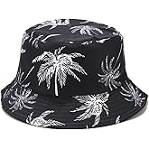 XVBCDFG Coconut Tree Print Bucket Hat Summer Beach Fisherman Cap Travel Packable Reversible Sun Hats for Women, Men