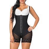 YIANNA Fajas Colombianas Shapewear for Women Tummy Control Bodysuit High Compression Body Shaper Zipper Crotch