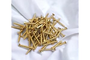 "BRASK" STEEL SELF TAPPING SCREWS CSK PHILLIPS HEAD 38 MM X 8 MM (1.1/2") GOLDEN COLOUR (PACK OF 500 PCS)