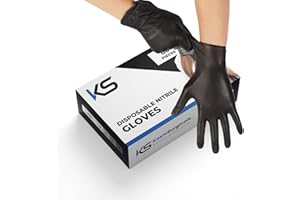 Kashi Surgicals Powder Free Nitrile Gloves, Food Grade, Made In Malaysia (Large, Black, Box Of 80) (Large), Pack of 1