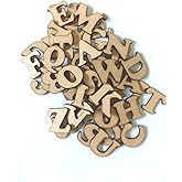 Siddhant Arts SACO 001(036) Unfinished Wooden Capital Letters Alphabets (52PCS) Wood Cut-Out Discs for Patchwork Scrapbooking