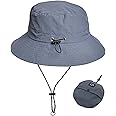 WANYI Bucket Hat for Men Women Foldable Sun Hats UV Protection Safari Boonie Hat Waterproof Breathable Summer Fishing Hat for