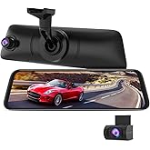 AUTO-VOX V5PRO OEM Mirror Dash cam 1080P Rear View Mirror Camera with Night Vision, Full Laminated Touch Screen with Front an