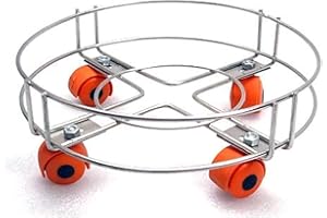 Q13® Stainless Steel Cylinder Trolley with Wheels | Gas Trolly - Lpg Cylinder Stand, Kitchen Gas Trolly (Pack Off 1) (Pack Of