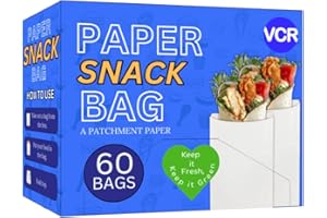 VCR Eco-Friendly Multi-Purpose Paper Snack Bags - Pack of 60 Bags - 8x5.5 Inch Each - Ideal for Food Storage and Packaging