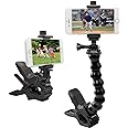 Suptig Phone Holder Desk Gooseneck Mount, Cell Phone Clamp Clip for Pole, Mobile Phone Mount Stand, Compatible for iPhone 14 