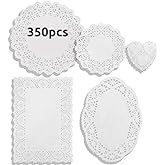 Daily Treasures 350Pcs Lace Doilies Paper-Assorted Size Decorative Doilies Placemat- Eco-Friendly for Cake, Desert, Wedding, 