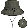 Waterproof Bucket Hat for Women and Men - UV Protection Beach Sun Hat Fishing Safari Boonie Hat Rain Hat Adjustable Packable