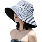 IBLUELOVER Women Bucket Hat Reversible Fisherman Hat uv Protection Cotton Sun Hat Double Sided Beach Hat for Summer Holiday F