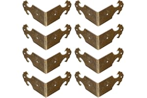 Tiazza 8Pcs Right Angle Brass Box Corner Protector Corner Braces Hardware Desk Edge Guards Wood Jewelry Box Photo Frame Acces