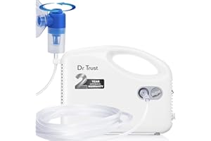 Dr Trust USA Compressor Nebulizer Machine Complete Kit for Adults and Kids with Mask (White)