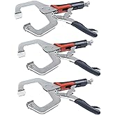 3 Pcs Metal C Clamp Locking Mole Grips, 11 inch Welding Clamps Set, Vice Grips C Clamps Face Clamps with Swivel Pads, Adjusta