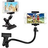 Universal Phone Camera Holder with Flexible Gooseneck and Strong Clamp - For Mobile Photography, Vlogs, Videos, GPS, etc. - B