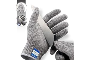 Karomouj Karo-988S Anti Cut Resistant Level 5 Protection With Elastic Hand Fitting Safety Gloves (Free Size, Grey, 1 Pair), P