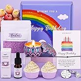 Birthday Pamper Gifts for Women, Lavender&Citrus Happy Birthday Hampers Gifts Self Care Package for Her, Female Spa Bath Set 