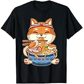 Kawaii Cute Anime Shiba Inu Dog Otaku Japanese Ramen T-Shirt