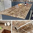 Livelynine 5M X 60CM Wide Kitchen Wallpaper Marble Vinyl Wrap for Worktops Patterned Sticky Back Plastic Kitchen Worktop Cove