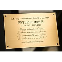 5 x 2 Engraved Memorial Plaque, Door Sign, Bench Plate Brass Effect Outdoor Weatherproof