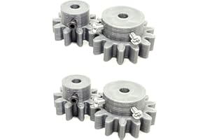 INVENTO 2pcs 3D Printed Plastic Spur Gear 10 Teeth (30mm dia) + 14 Teeth (40mm dia), 10mm Width, 5mm hole, 2.5 Module for DIY