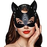 Takmor Maschera Cat Woman, Maschera Gatto Halloween Cat Woman Mask Maschera Cat Woman Donna Maschera Cat Woman Pelle per Carn