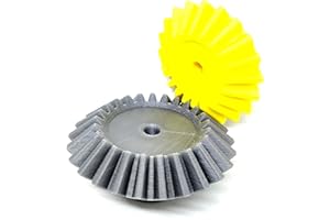 INVENTO 1pcs 3D Printed Plastic Bevel Gear 20 Teeth (53mm dia) + 25 Teeth (66mm dia), 15mm Width, 5mm hole, 2.5 Module for DI