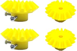 INVENTO 4pcs 3D Printed Plastic Bevel Gear 16 Teeth, 43mm dia, 10mm Width, 8mm hole for DIY Projects