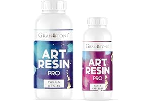 GRANOTONE Crystal Clear UV-Resistant epoxy resin Art Kit, Long-Lasting, Smooth Finish, Non-Toxic, Easy to Use with Self-Level