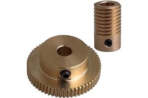 CNBTR 6MM Hole Dia Brass Worm Gear Shaft & 31MM 0uter Dia 60T Brass Worm Gear Wheel 0.5 Modulus Set